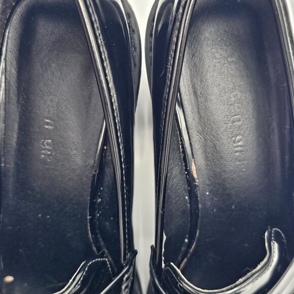 Madden Girl Kassidy Patent Platform Heel Penny Lug Loafers Black Women's 9 - Picture 10 of 11